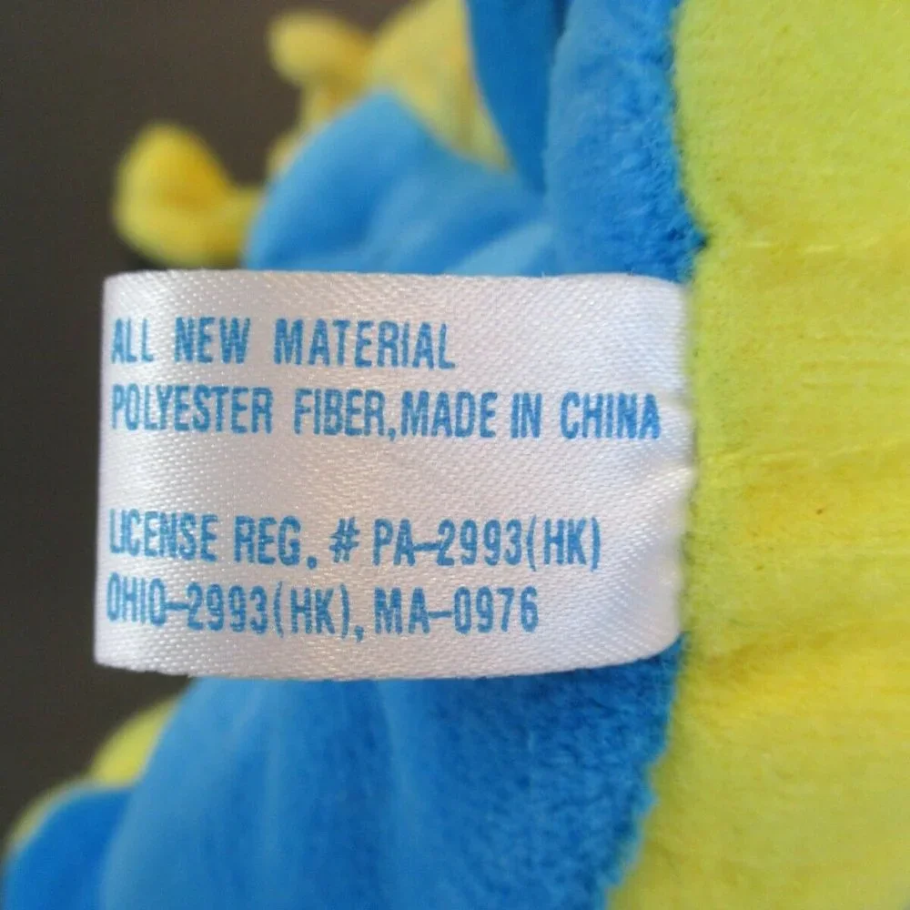 Toy Network BLUE Yellow DRAGON Stuffed Plush Animal BEAN Bag Toy Doll 6.5